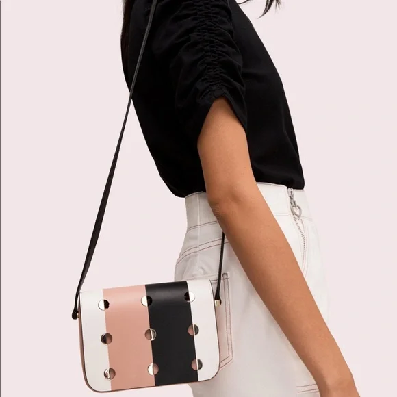 KATE SPADE SMALL NICOLA MOD DOT FLAP SHOULDER BAG. NEW WITH TAGS & DUSTBAG. RARE - Picture 2 of 16